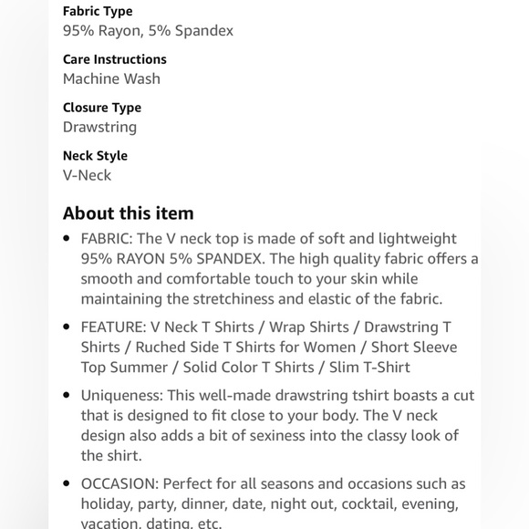 AmélieBoutik Women V Neck Faux Wrap Drawstring Ruched Sides Short Sleeve Top - Picture 3 of 4